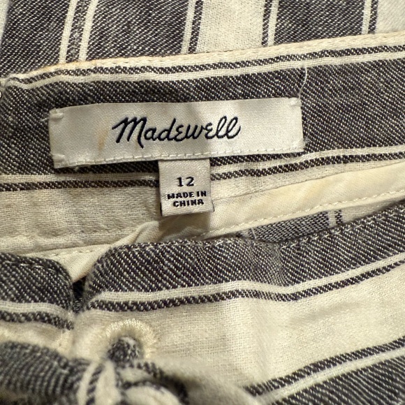Madewell Gray and White Striped Mini Skirt Size 12 - Picture 6 of 9